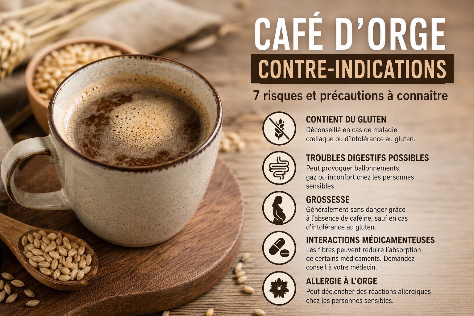 Café d’orge contre-indications : qui doit éviter cette boisson ?