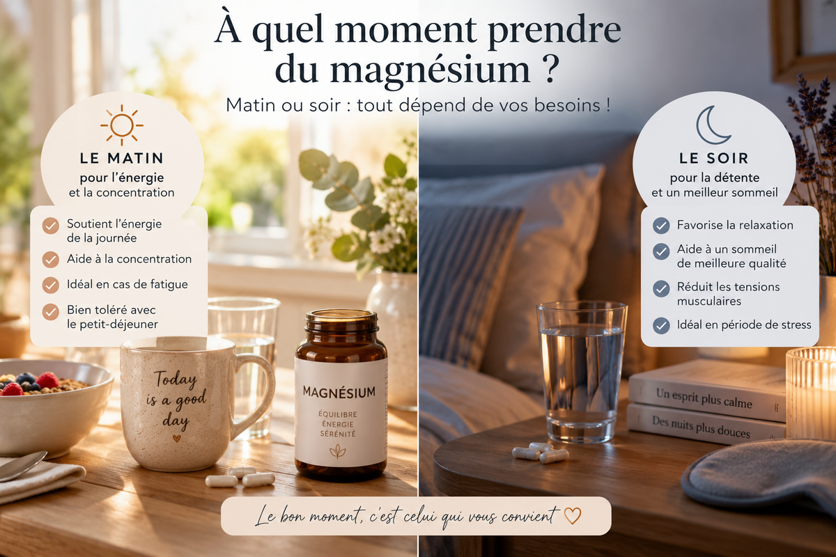 À quel moment prendre le magnésium : matin ou soir ?