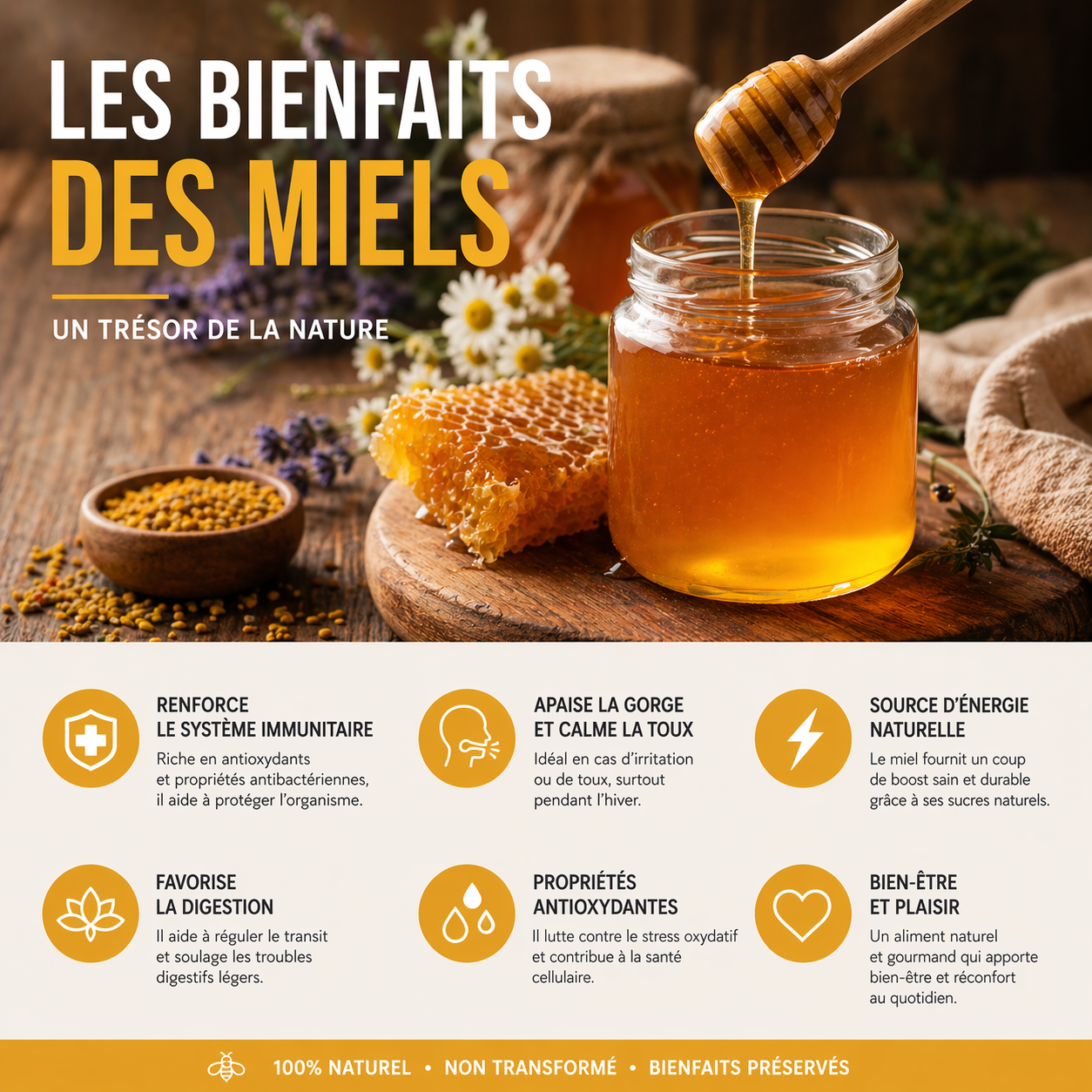 Les bienfaits des miels : trésor doré pour le corps et l’esprit