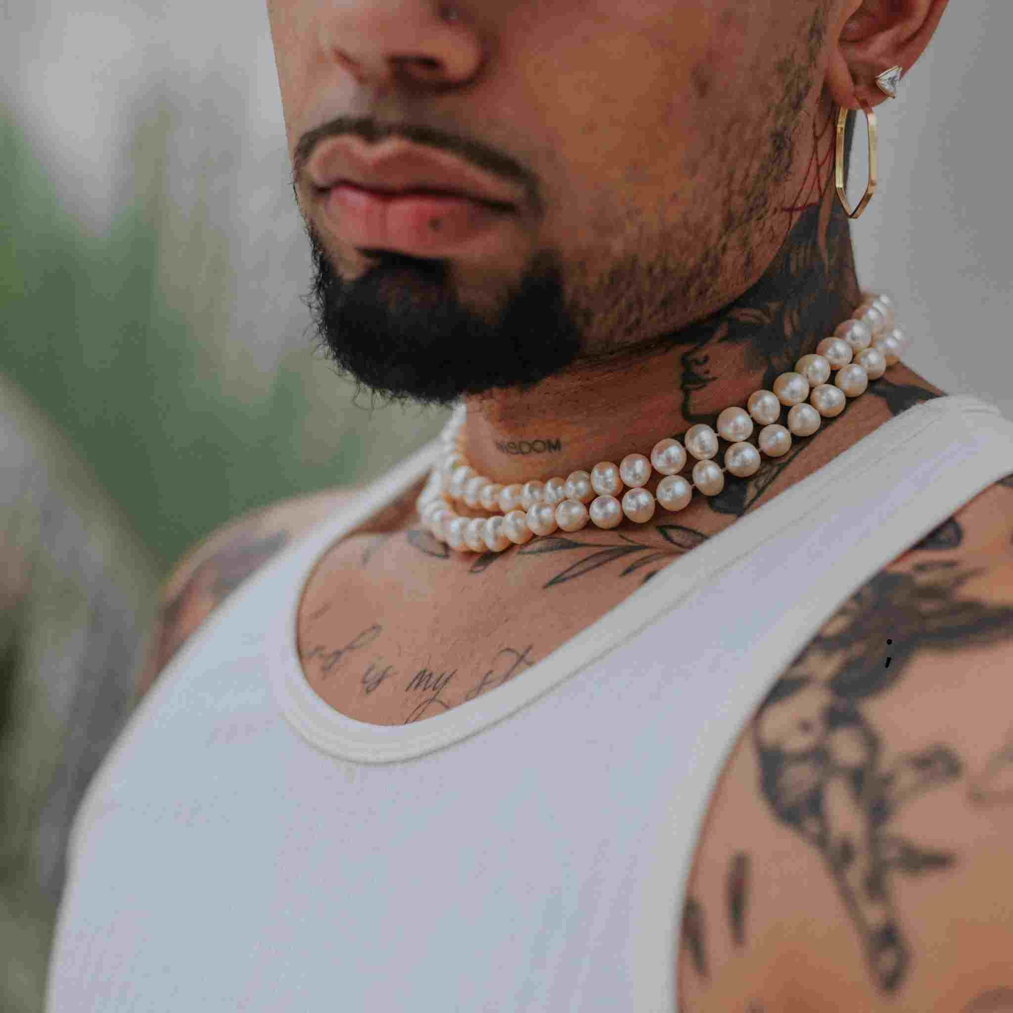 collier pour homme en perle