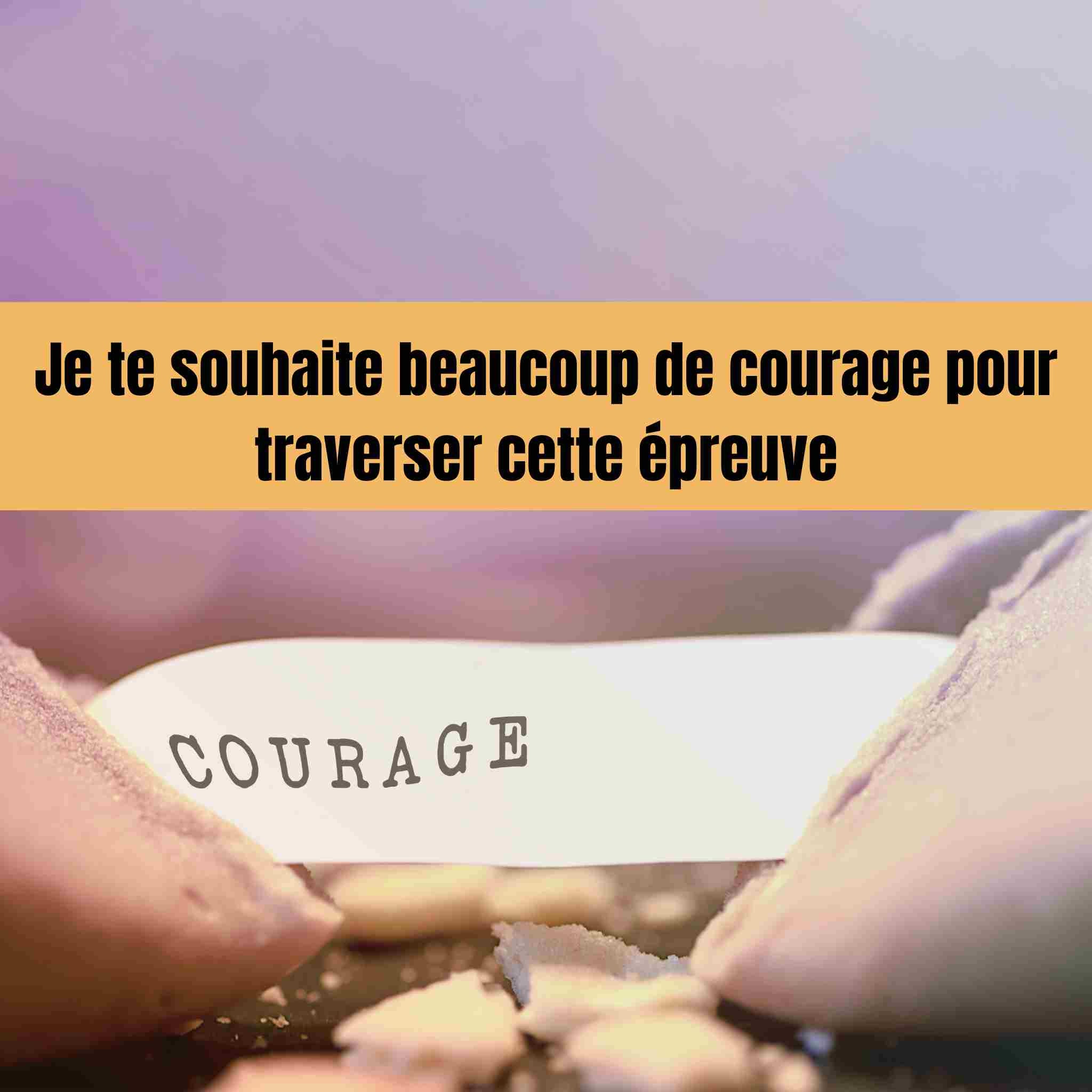 Je te souhaite beaucoup de courage pour traverser cette épreuve