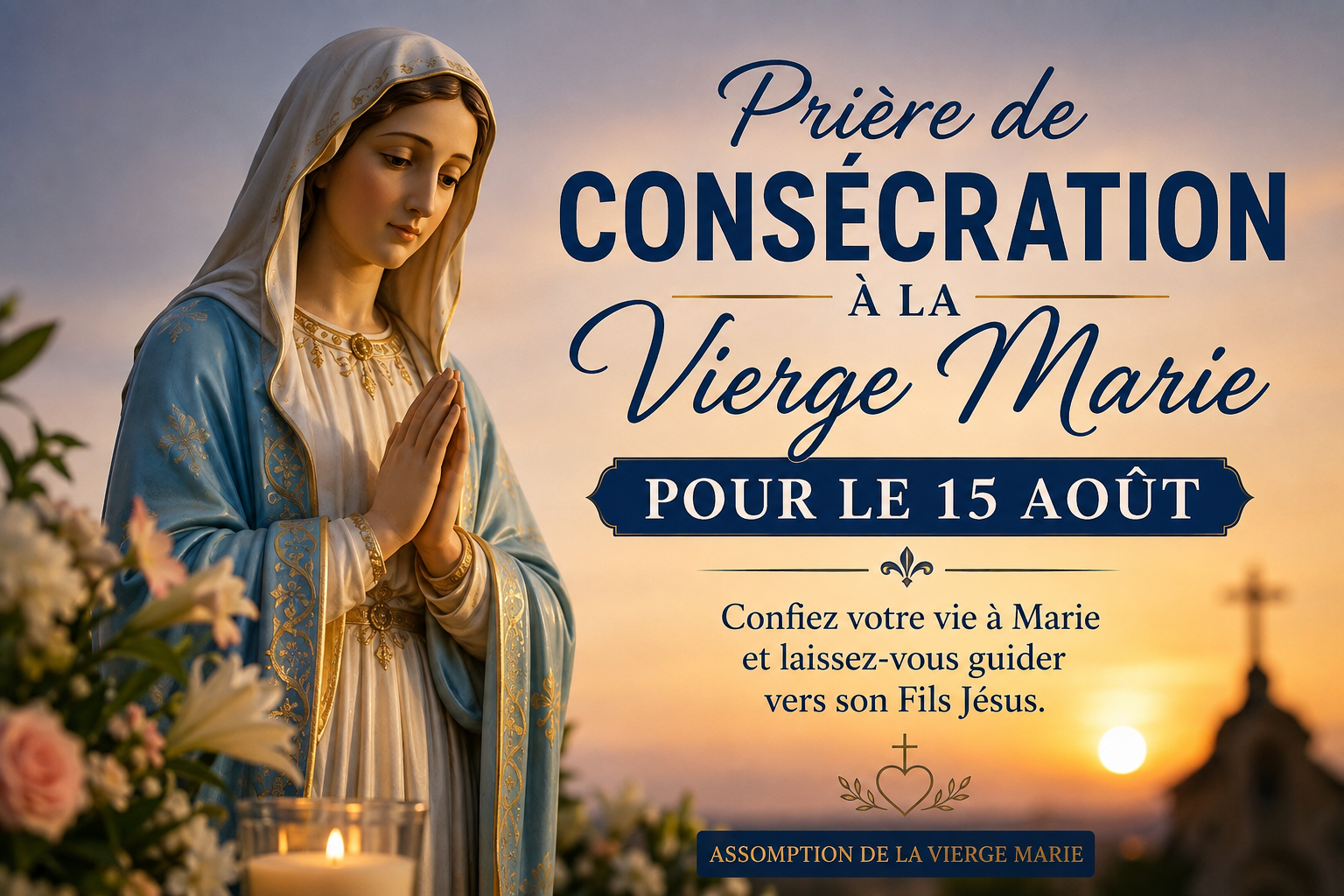Prière de consécration à la Vierge Marie pour le 15 août : un acte de confiance et d'amour