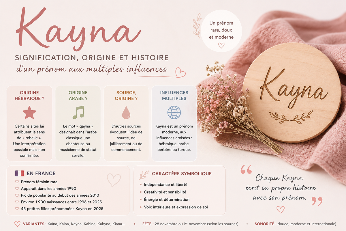 Kayna : signification, origine et histoire de ce prénom féminin