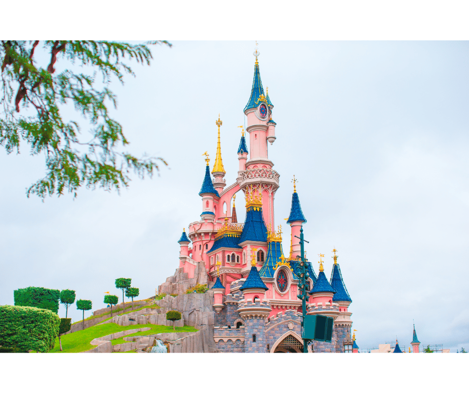 Château de princesse Disney, avec personnages (Cendrillon, Aurore, etc.) et  accessoires