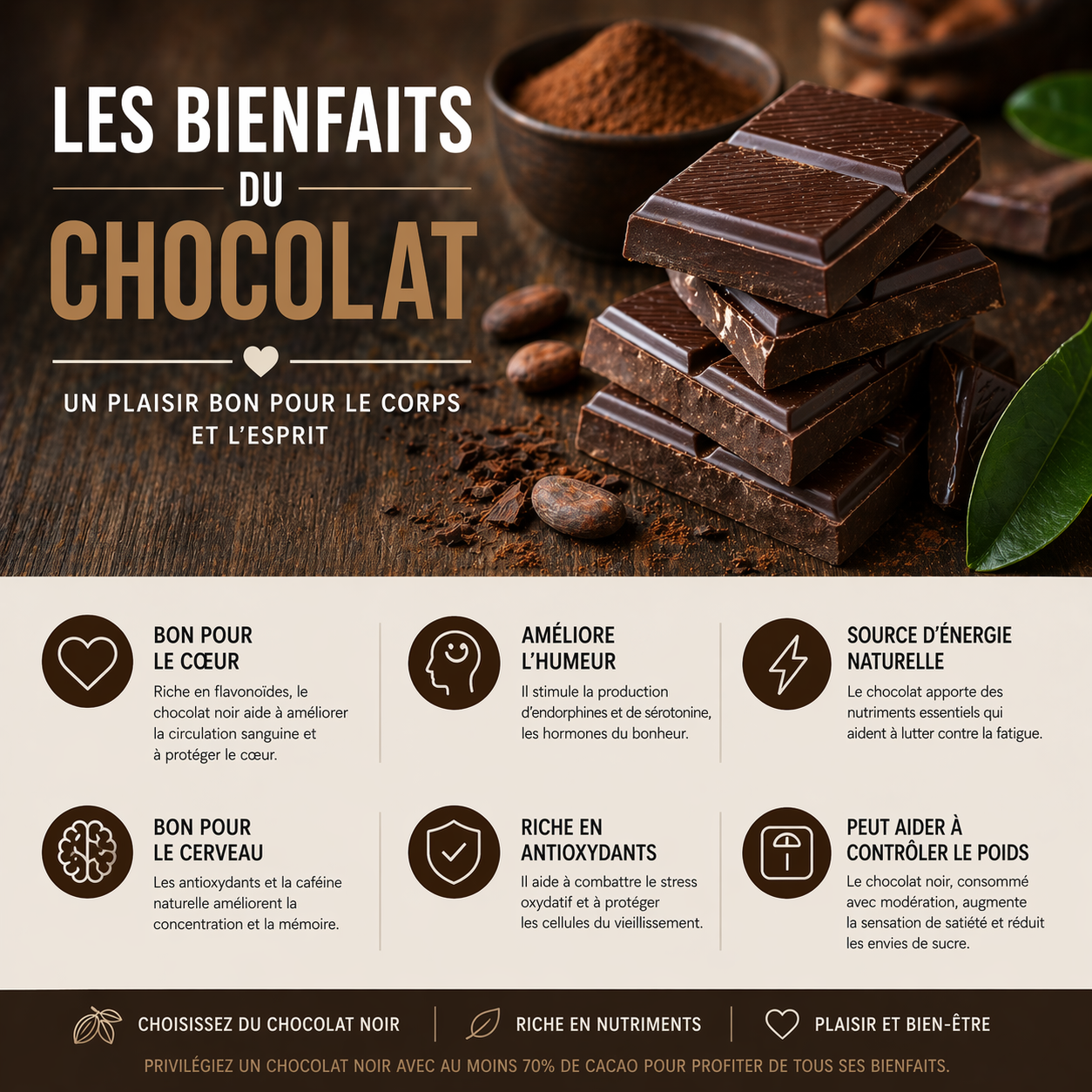 Bienfaits du chocolat : plaisir, santé et équilibre