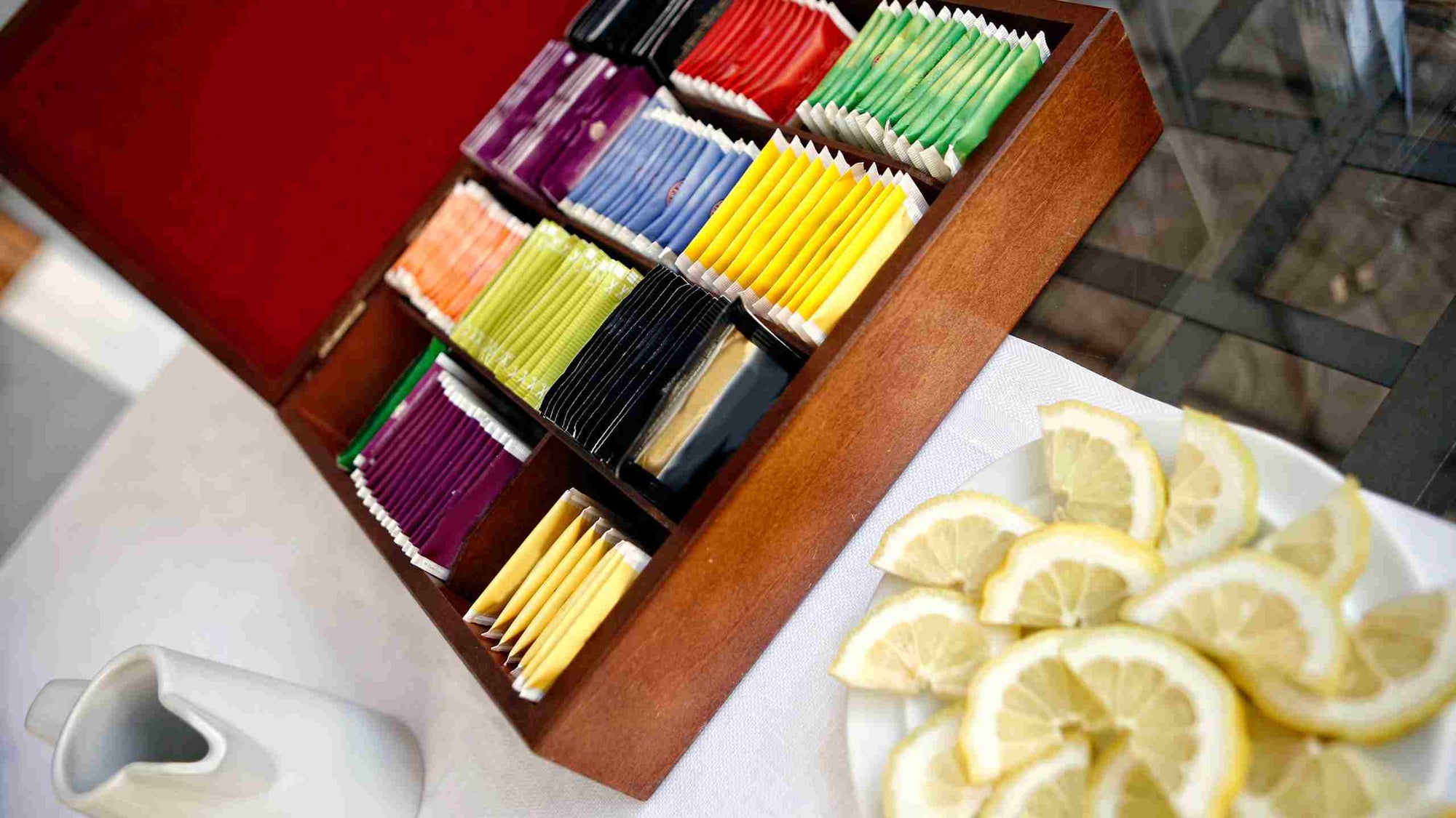 Boîte à Thé en Bois Non Peint - Creative Deco - 21 x 16 x 7 cm - 6 Compartiments - Rangement Cuisine - Maison
