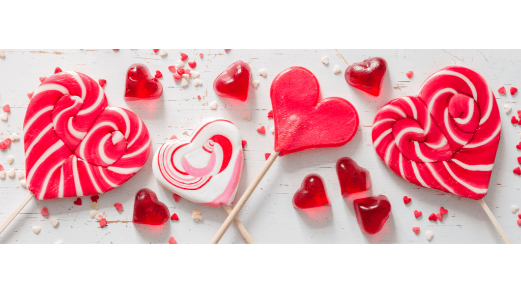 Un Détail Détaillé De Bonbons Colorés Saint-Valentin Avec Des Mots