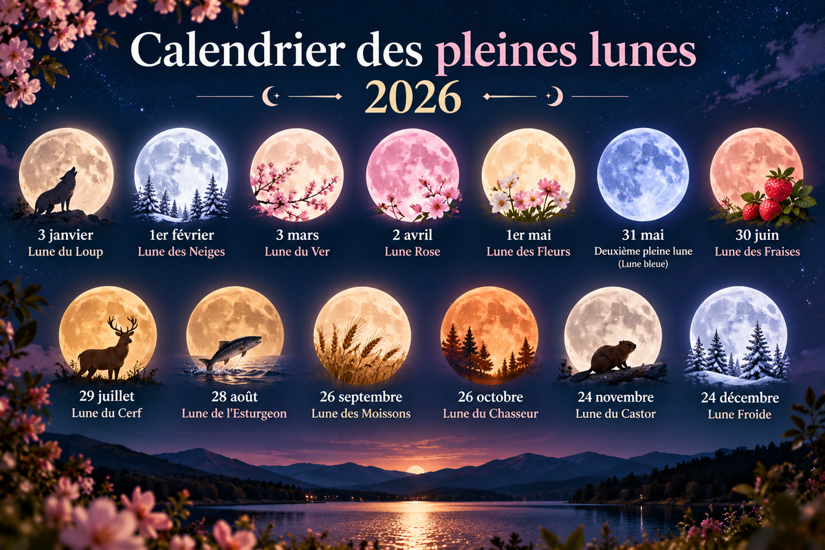 CALENDRIER PLEINE LUNE 2026