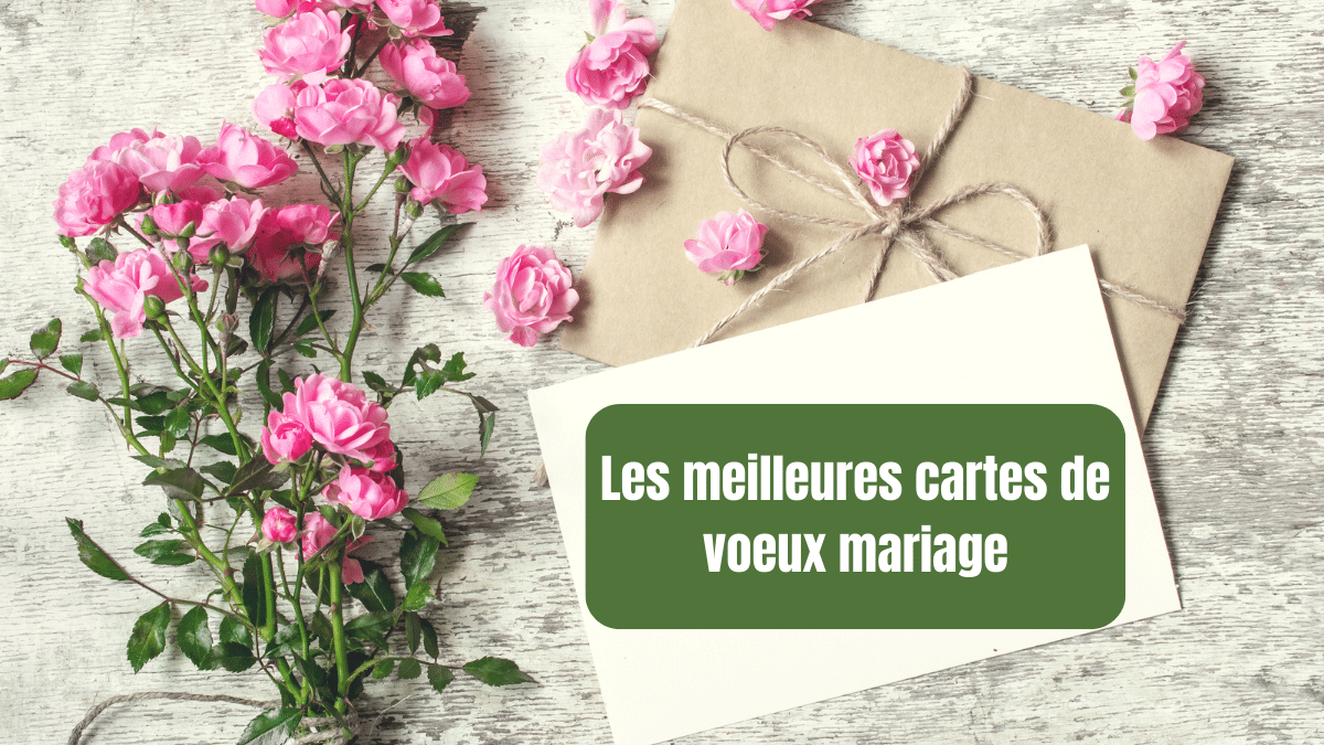 Carte de voeux mariage couples fleurs dorées par 1,45 Carte de voeux mariage couples fleurs dorées par 1,45