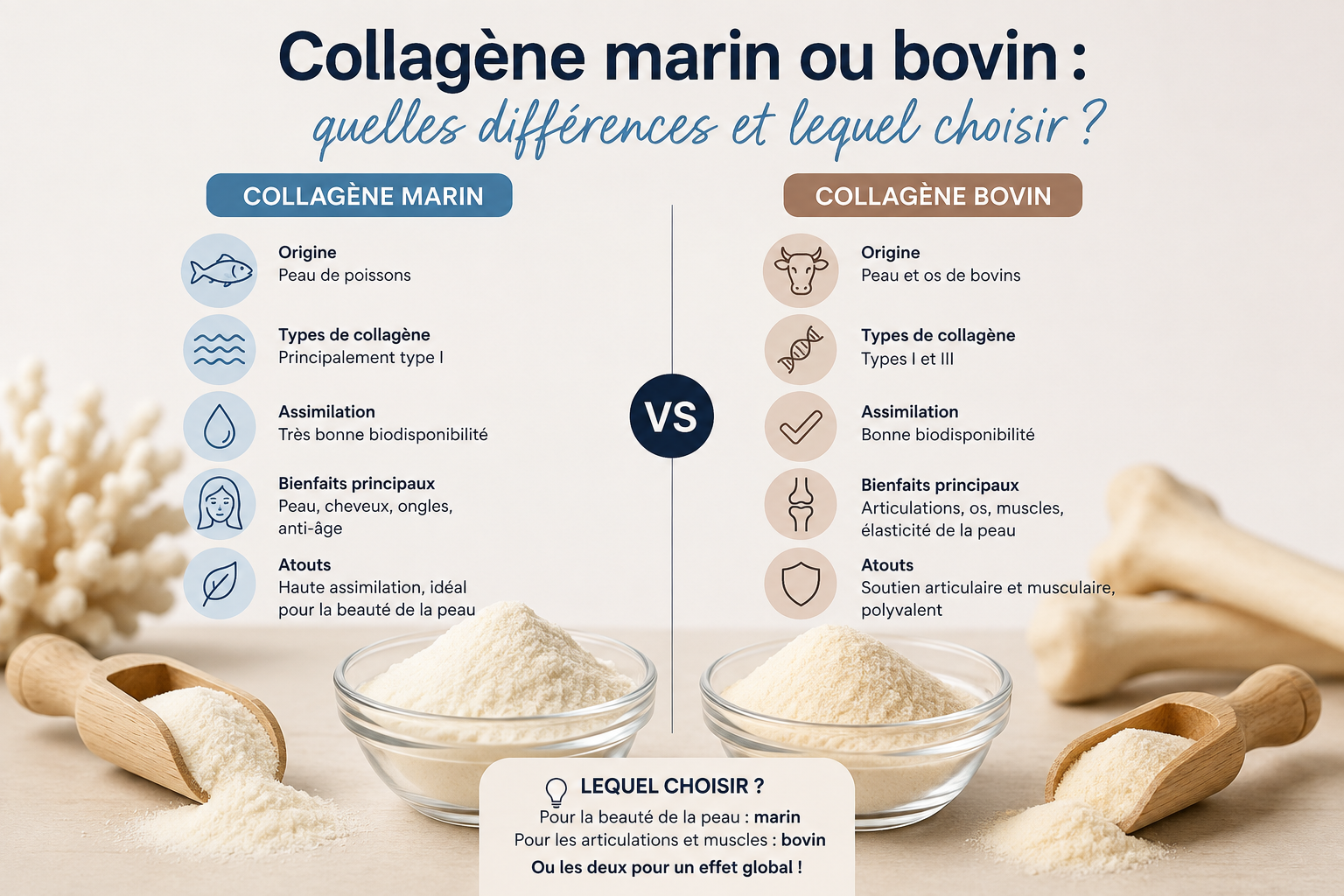 Collagène marin ou bovin : quelles différences et lequel choisir ?