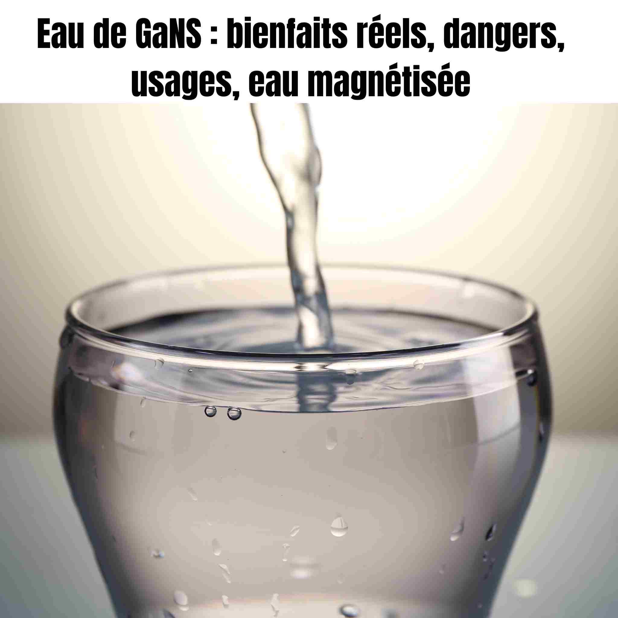 Eau de GaNS : bienfaits réels, dangers, usages, eau magnétisée