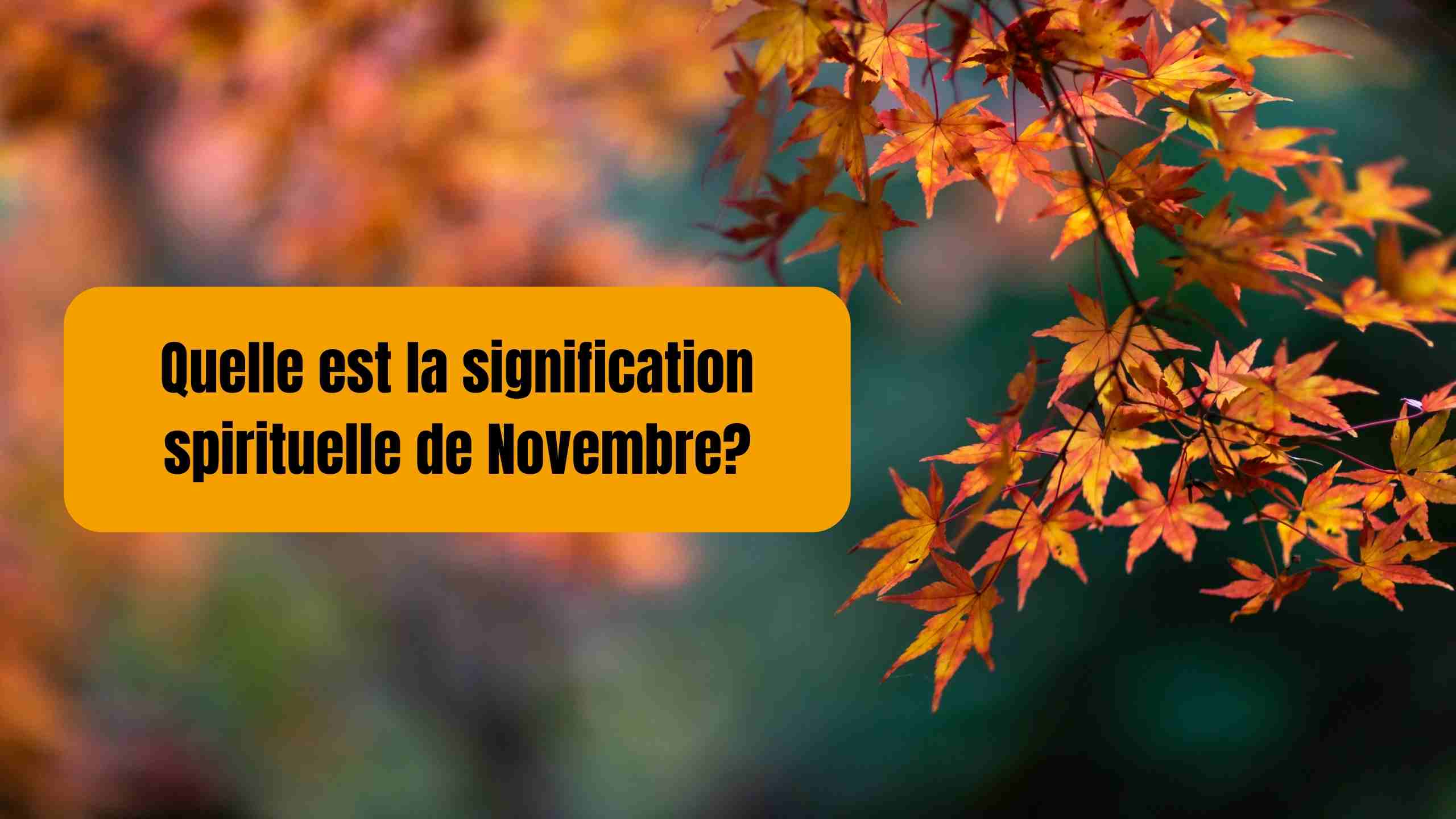 Quelle est la signification spirituelle de Novembre?