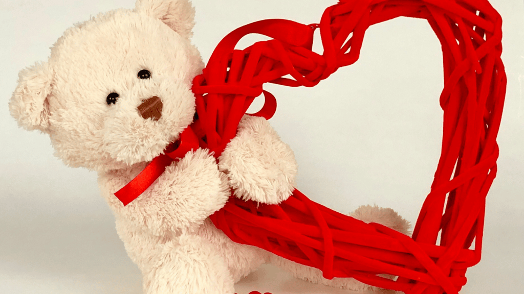 Ours En Peluche Saint Valentin Fond Rouge